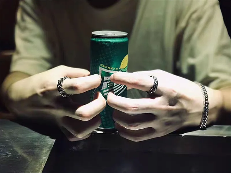 Cool Anti Stress Rotate Freely Chain Rings For Men Stainless Steel Anti Anxiety Relaxing Ring Fidget Metal Spinner Anillo Hombre