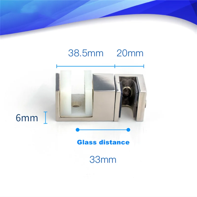 Shower Room Fixed 304 Stainless Steel Stopper Bathroom Sliding Door Double Glass Swing Stopper Lower Slider Hardware Accessories