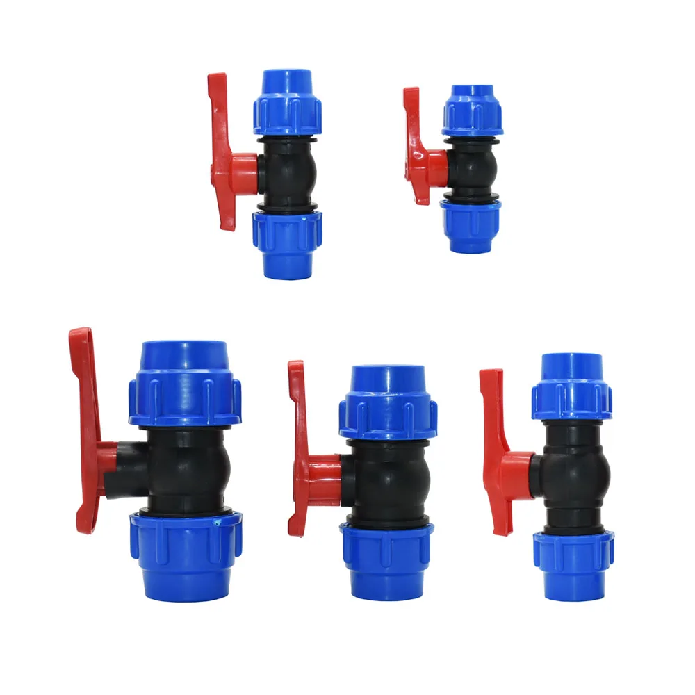 20/25/32/40/50/63mm Plastic PE Tube Tap Connector Tee Water Splitter Quick Valve Irrigation Coupler Straight Elbow Plug Fitting