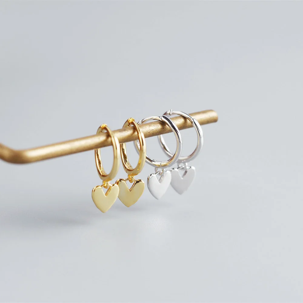 XIYANIKE Silver Color New Love Heart Hoop Earrings Female Fashion Cute Romantic Elegant Jewelry Couple Handmade Gifts