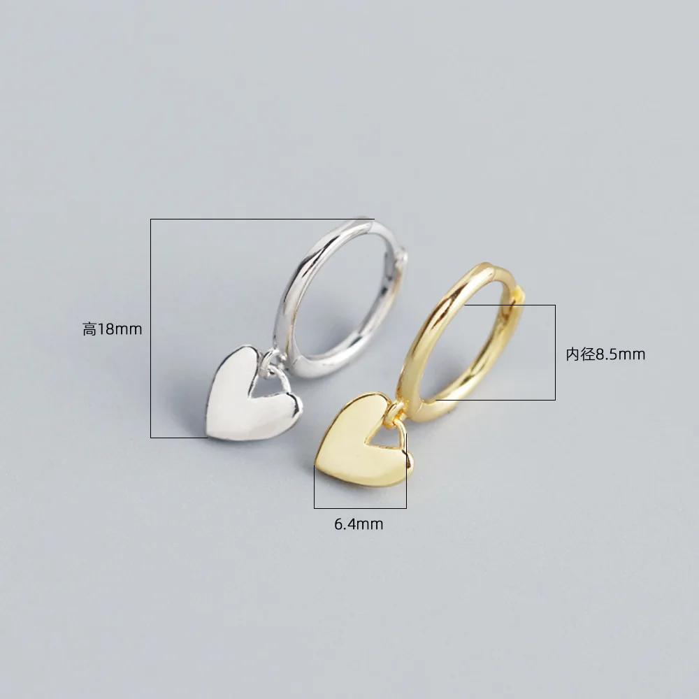 XIYANIKE Silver Color New Love Heart Hoop Earrings Female Fashion Cute Romantic Elegant Jewelry Couple Handmade Gifts