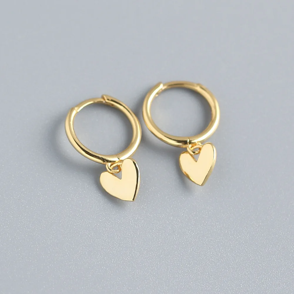 XIYANIKE Silver Color New Love Heart Hoop Earrings Female Fashion Cute Romantic Elegant Jewelry Couple Handmade Gifts