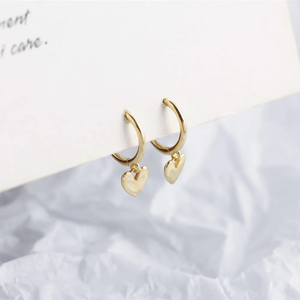 XIYANIKE Silver Color New Love Heart Hoop Earrings Female Fashion Cute Romantic Elegant Jewelry Couple Handmade Gifts