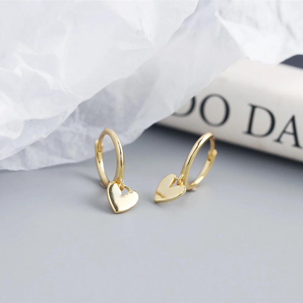 XIYANIKE Silver Color New Love Heart Hoop Earrings Female Fashion Cute Romantic Elegant Jewelry Couple Handmade Gifts