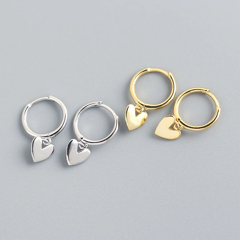 XIYANIKE Silver Color New Love Heart Hoop Earrings Female Fashion Cute Romantic Elegant Jewelry Couple Handmade Gifts