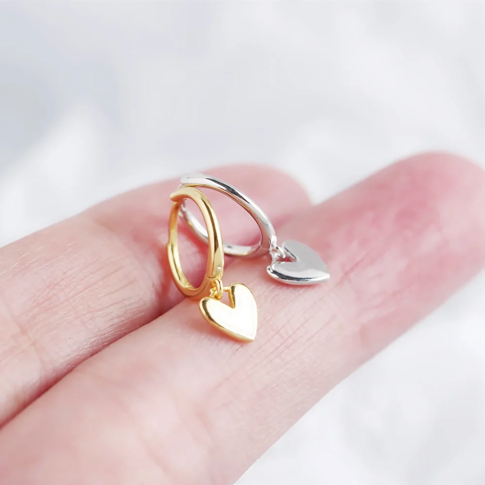 XIYANIKE Silver Color New Love Heart Hoop Earrings Female Fashion Cute Romantic Elegant Jewelry Couple Handmade Gifts