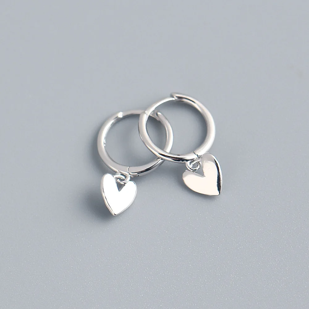 XIYANIKE Silver Color New Love Heart Hoop Earrings Female Fashion Cute Romantic Elegant Jewelry Couple Handmade Gifts
