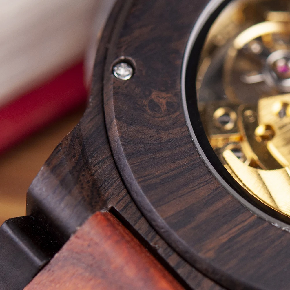BOBO BIRD Wood Mechanical Watch Men Relogio Masculino Big Mens Watches Top Brand Luxury Timepieces erkek kol saati Dropshipping