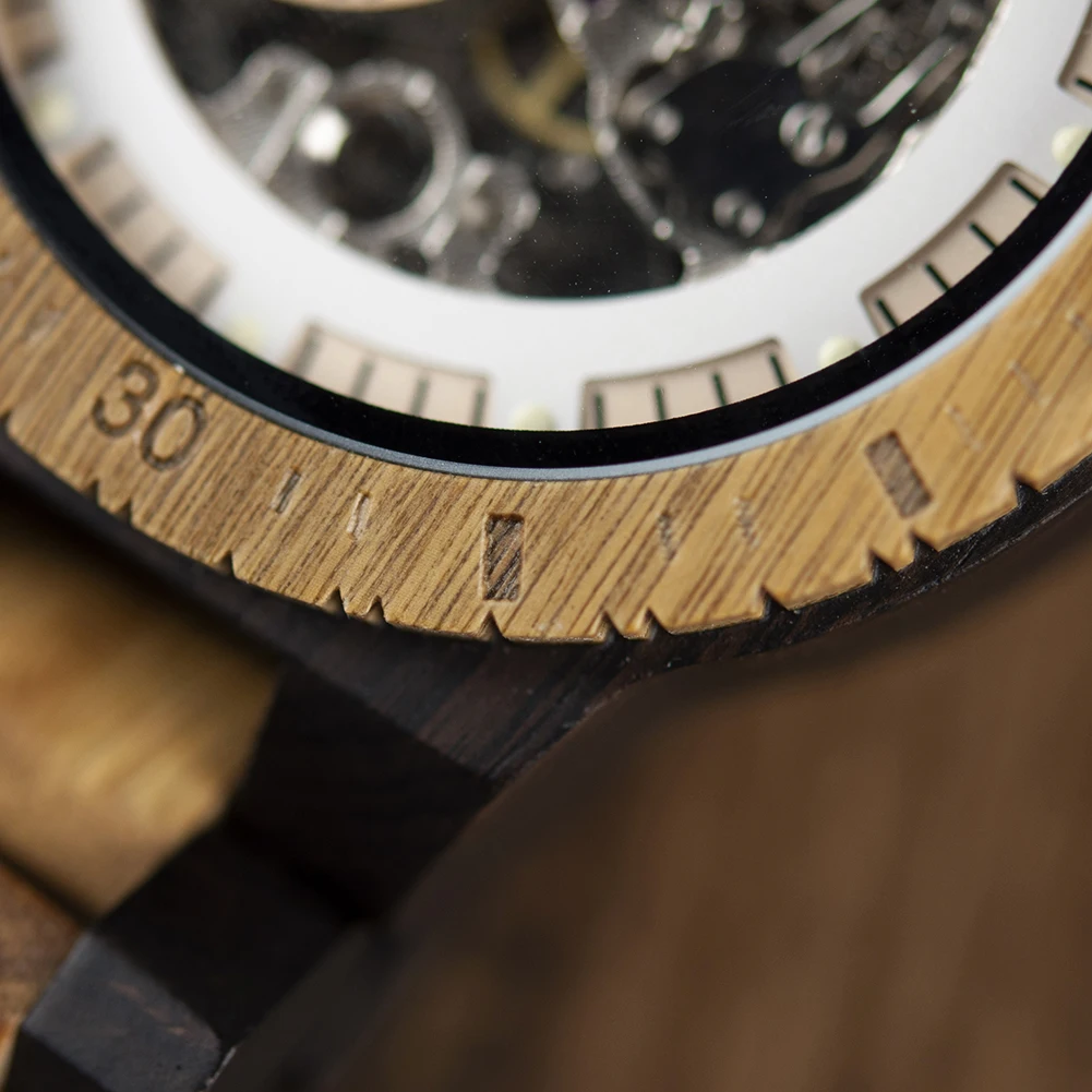 BOBO BIRD Wood Mechanical Watch Men Relogio Masculino Big Mens Watches Top Brand Luxury Timepieces erkek kol saati Dropshipping