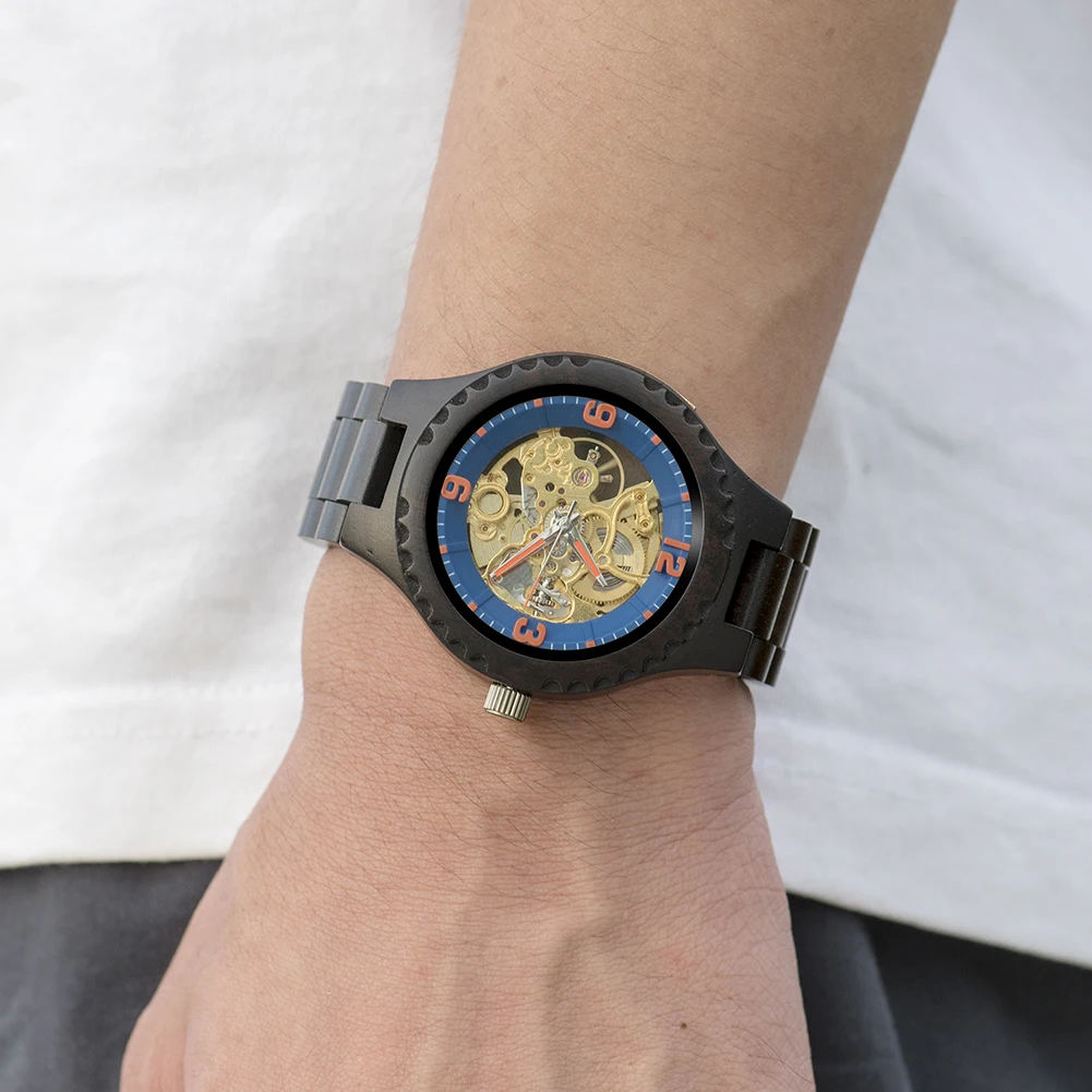 BOBO BIRD Wood Mechanical Watch Men Relogio Masculino Big Mens Watches Top Brand Luxury Timepieces erkek kol saati Dropshipping