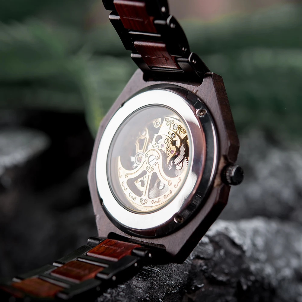 BOBO BIRD Wood Mechanical Watch Men Relogio Masculino Big Mens Watches Top Brand Luxury Timepieces erkek kol saati Dropshipping