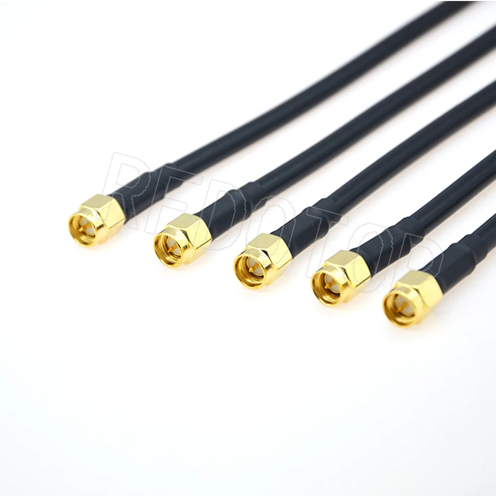 RG58 Cable SMA Male to SMA Female Bulkhead WiFi Antenna Extension Cord RG-58 50 Ohm RF Coaxial Pigtail Jumper Cable 15CM-30M