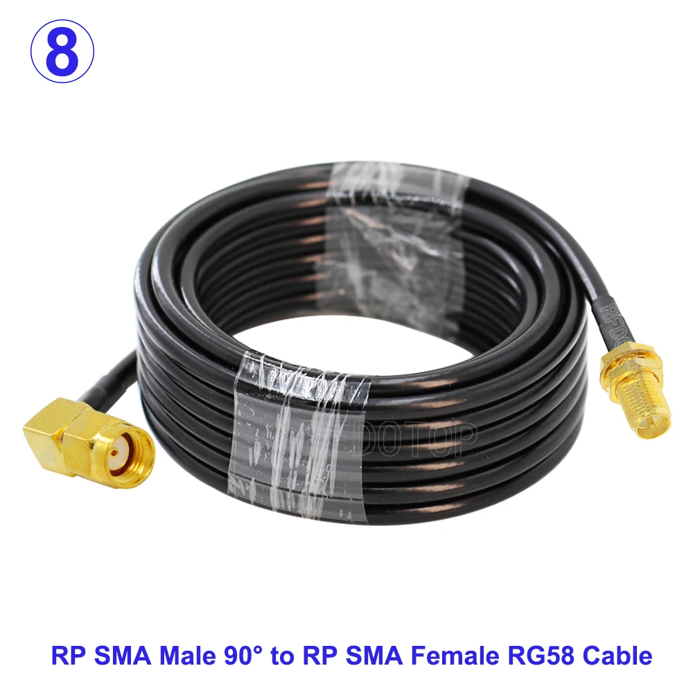 RG58 Cable SMA Male to SMA Female Bulkhead WiFi Antenna Extension Cord RG-58 50 Ohm RF Coaxial Pigtail Jumper Cable 15CM-30M
