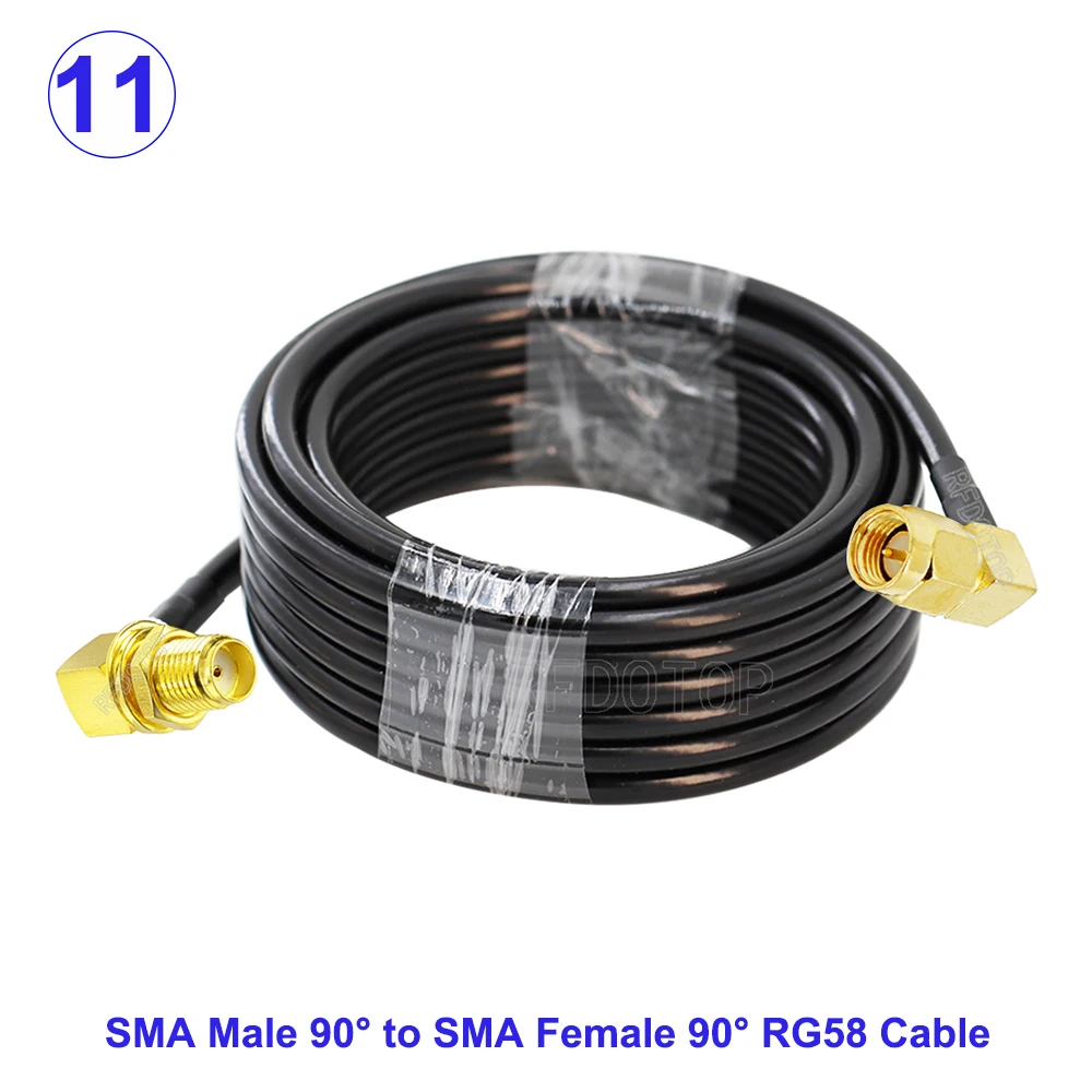 RG58 Cable SMA Male to SMA Female Bulkhead WiFi Antenna Extension Cord RG-58 50 Ohm RF Coaxial Pigtail Jumper Cable 15CM-30M