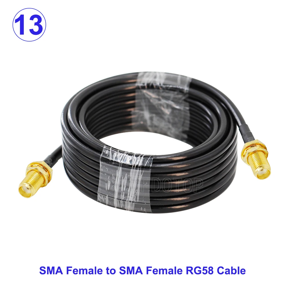 RG58 Cable SMA Male to SMA Female Bulkhead WiFi Antenna Extension Cord RG-58 50 Ohm RF Coaxial Pigtail Jumper Cable 15CM-30M