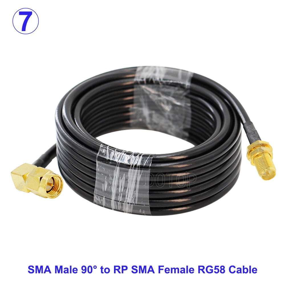RG58 Cable SMA Male to SMA Female Bulkhead WiFi Antenna Extension Cord RG-58 50 Ohm RF Coaxial Pigtail Jumper Cable 15CM-30M