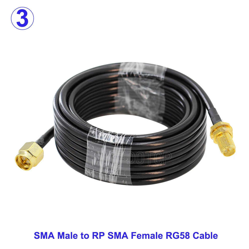 RG58 Cable SMA Male to SMA Female Bulkhead WiFi Antenna Extension Cord RG-58 50 Ohm RF Coaxial Pigtail Jumper Cable 15CM-30M