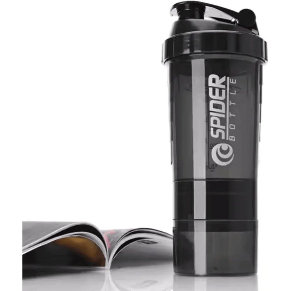 3 Layers Shaker Protein Bottle Powder Shake Cup Water Bottle Plastic Mixing Cup Body Building Exercise Bottle