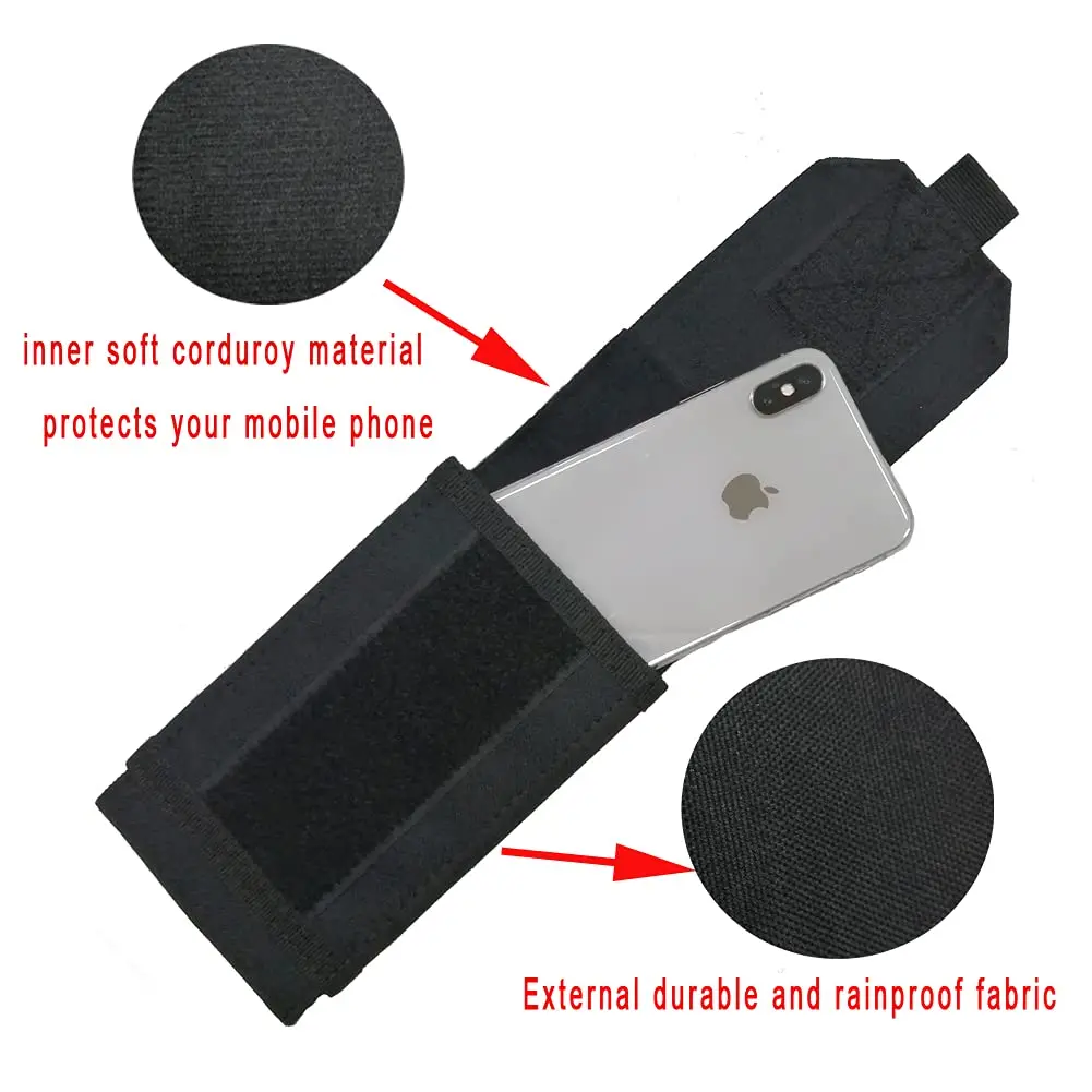 1000D Laser Cust Molle Phone Pouch Heavy Duty Waterproof Samll Tactical Cell Phone Holder Smartphone Cover for 4.7"-6.7" Phone