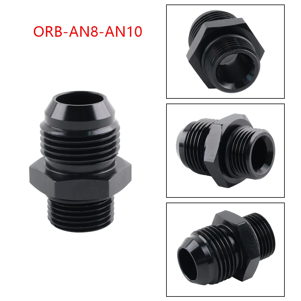 AN4 AN6 AN8 AN10 AN12 AN16 ORB Fuel Line Hose Fitting Male Adapter AN to AN w/ O-Ring