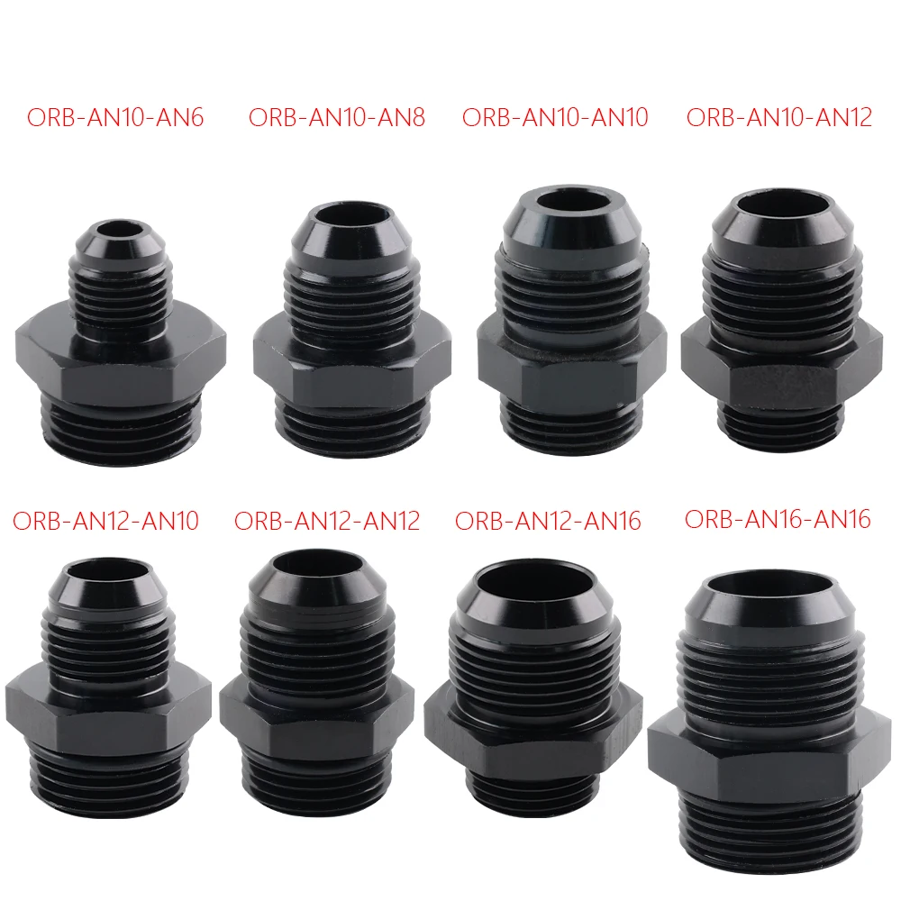 AN4 AN6 AN8 AN10 AN12 AN16 ORB Fuel Line Hose Fitting Male Adapter AN to AN w/ O-Ring