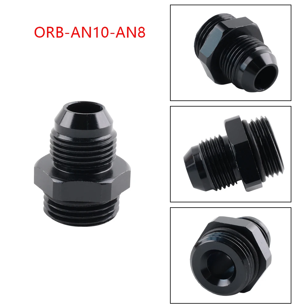 AN4 AN6 AN8 AN10 AN12 AN16 ORB Fuel Line Hose Fitting Male Adapter AN to AN w/ O-Ring