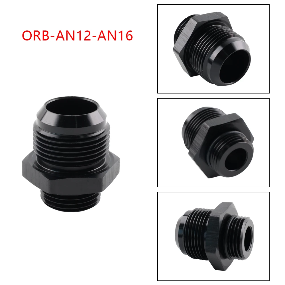 AN4 AN6 AN8 AN10 AN12 AN16 ORB Fuel Line Hose Fitting Male Adapter AN to AN w/ O-Ring