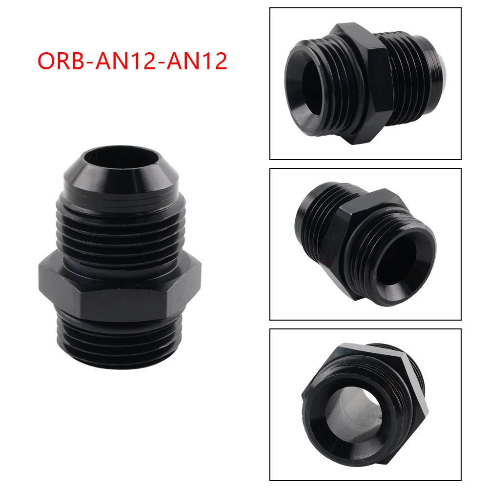 AN4 AN6 AN8 AN10 AN12 AN16 ORB Fuel Line Hose Fitting Male Adapter AN to AN w/ O-Ring