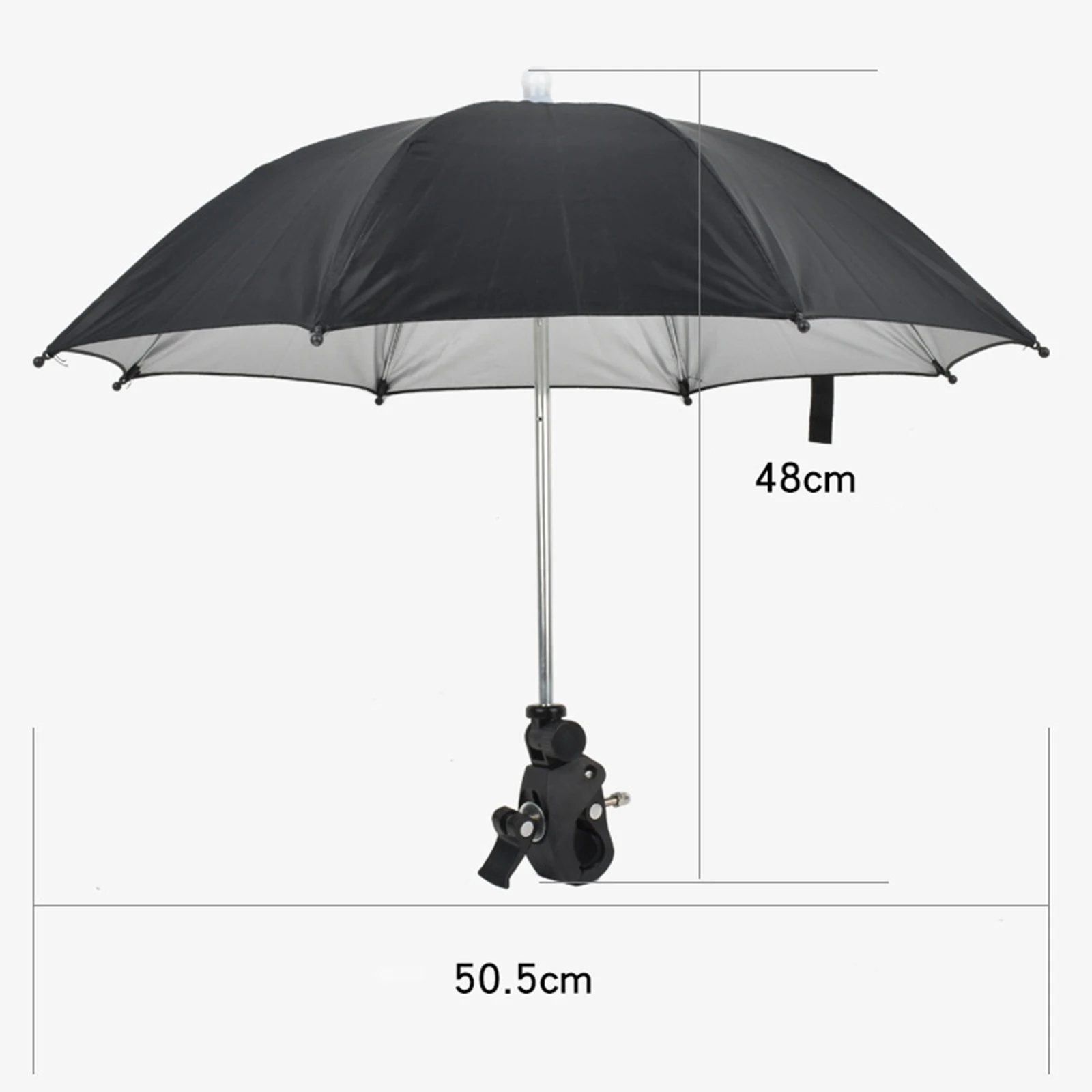 Adjustable Camera Umbrella with Clip Supply Stand Durable Portable Sunshade for Video Smartphone Camping Photography Traveling