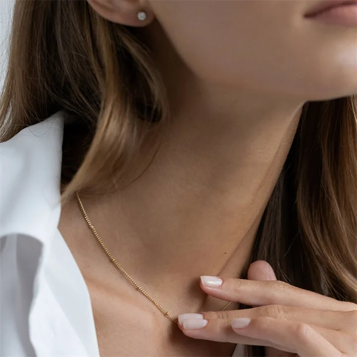 EMANCO Gold Color Stainless Steel Chain Choker Necklace Women Chain Necklace Sets for Women Gift