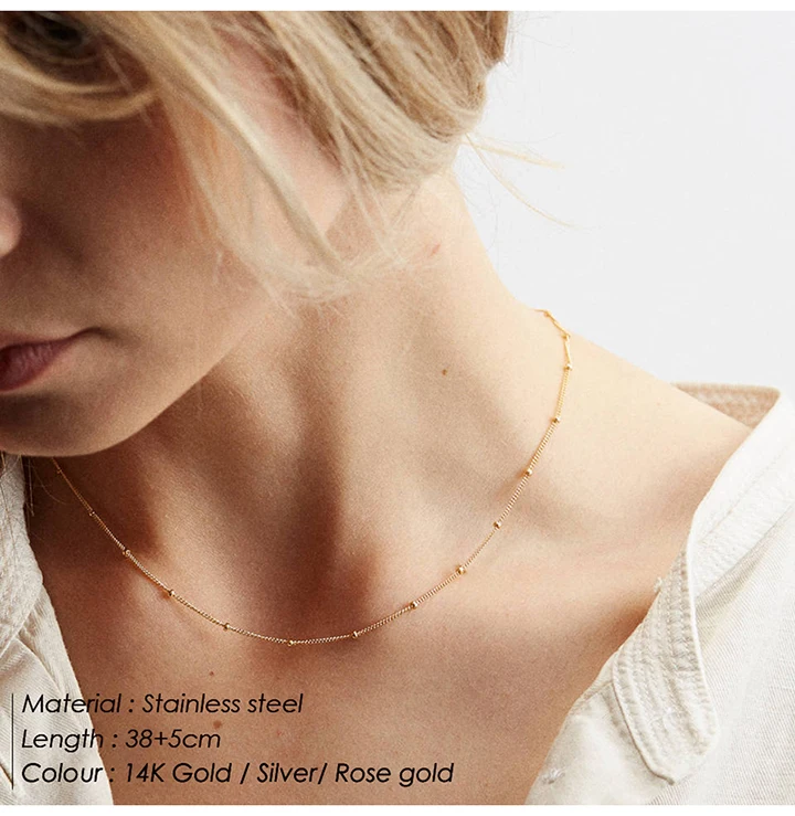 EMANCO Gold Color Stainless Steel Chain Choker Necklace Women Chain Necklace Sets for Women Gift
