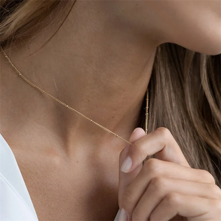 EMANCO Gold Color Stainless Steel Chain Choker Necklace Women Chain Necklace Sets for Women Gift