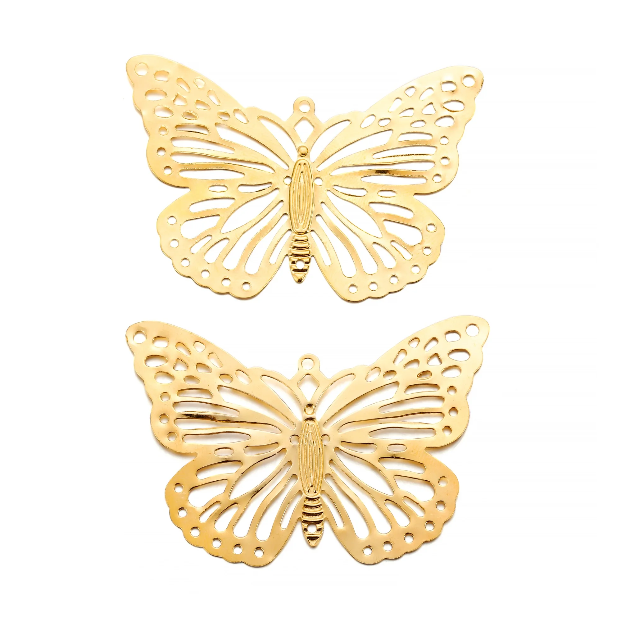20/30Pcs/Pack Copper Butterfly Filigree Wraps Gold Pendant Etched Embellishments Charms For DIY Bracelet Necklace Jewelry Making