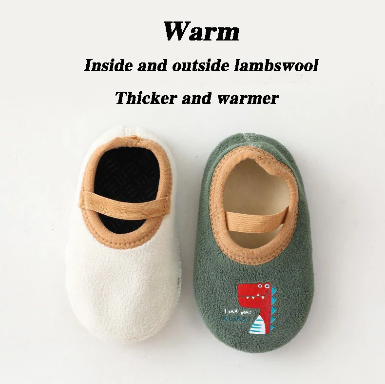 Baby Anti-slip Socks Newborn Warm Crib Floor Shoes with Rubber Sole for Children Boy Toddler Foot Girl Infant Cute Kids Slippers