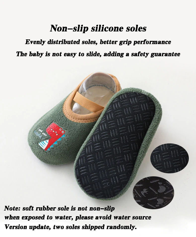 Baby Anti-slip Socks Newborn Warm Crib Floor Shoes with Rubber Sole for Children Boy Toddler Foot Girl Infant Cute Kids Slippers