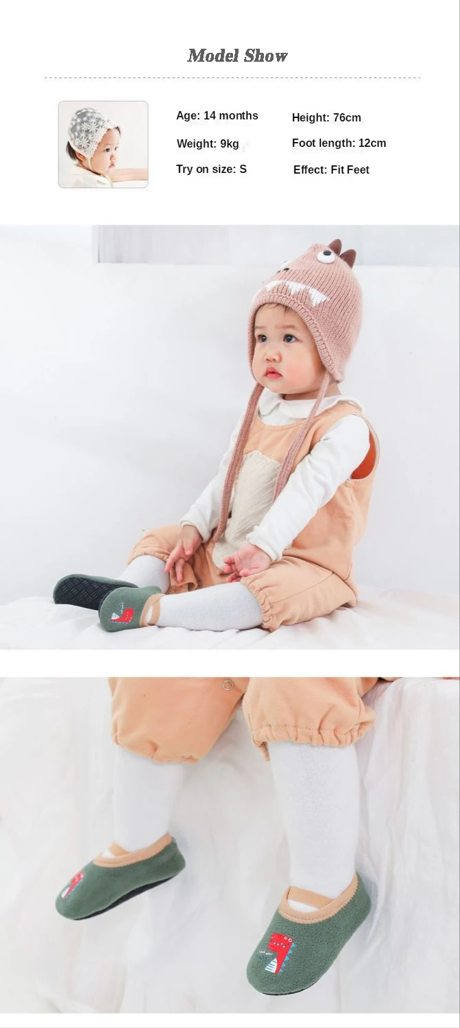 Baby Anti-slip Socks Newborn Warm Crib Floor Shoes with Rubber Sole for Children Boy Toddler Foot Girl Infant Cute Kids Slippers