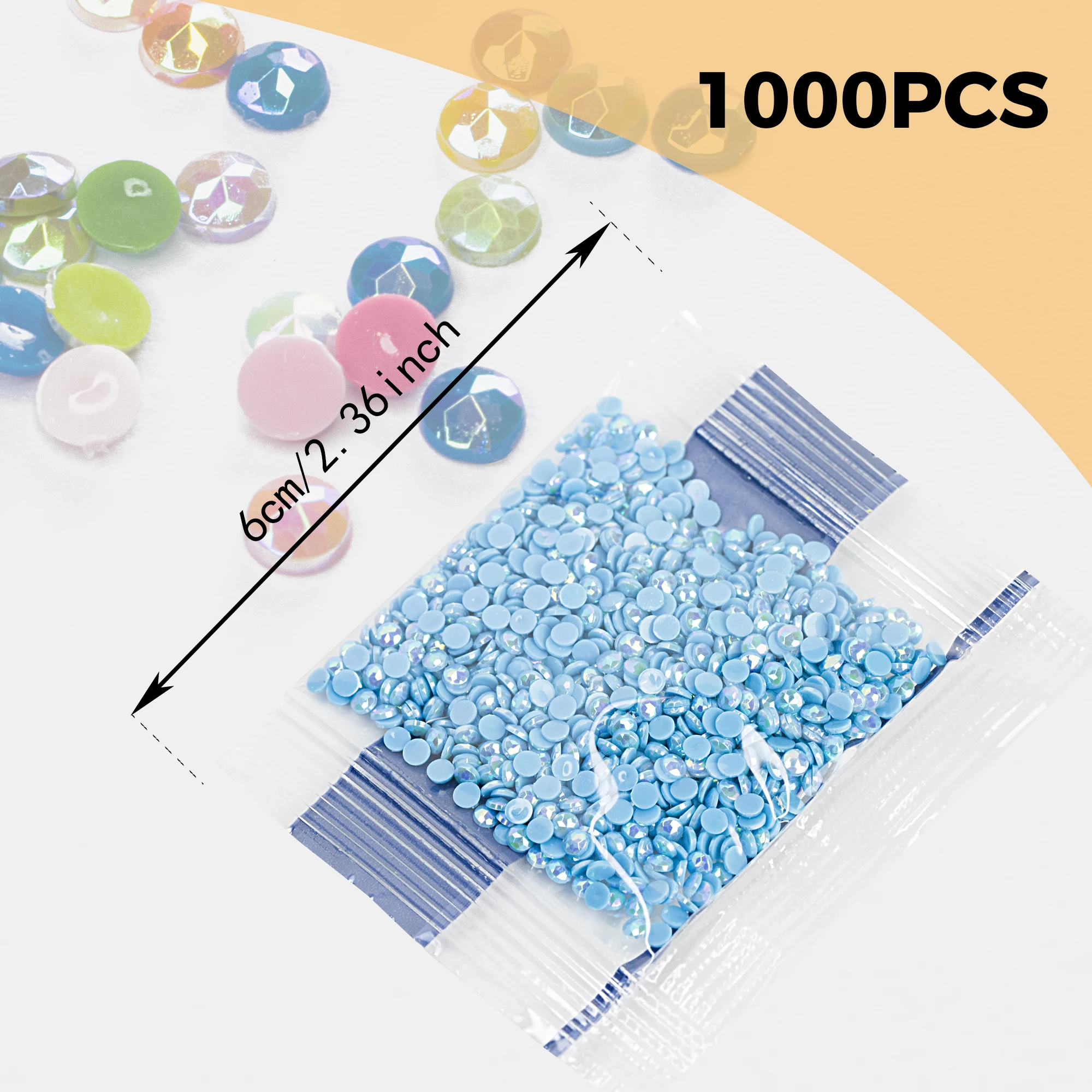60 Colors Diamond Beads for 5D Diamond Painting Accessories, Resin AB Diamond Painting Drills Round 2.8MM