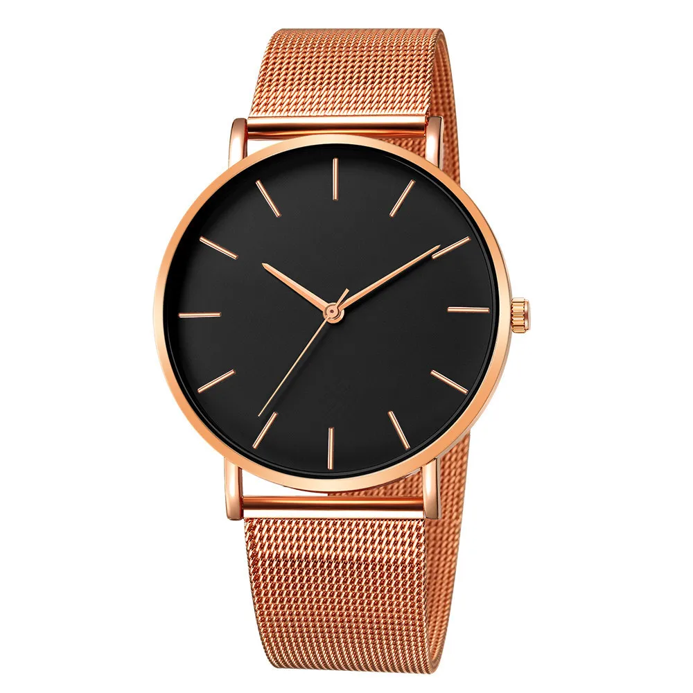 Men Fashion Ultra Thin Watches Simple Men Business Stainless Steel Mesh Belt Quartz Watch Casual Watch For Man Relogio Masculino