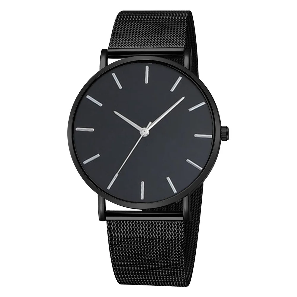 Men Fashion Ultra Thin Watches Simple Men Business Stainless Steel Mesh Belt Quartz Watch Casual Watch For Man Relogio Masculino