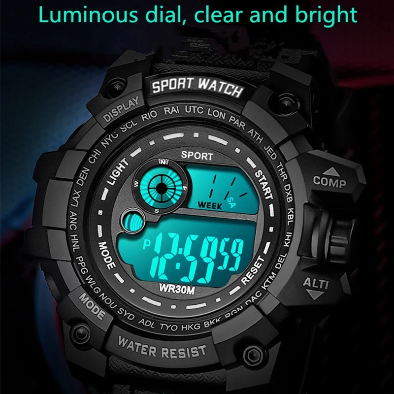 Digital Children's Watches Sport Wrist Watch Women Men Unisex Electronic Clock Fashion Wristwatch Boys Girls Gifts Montre Homme