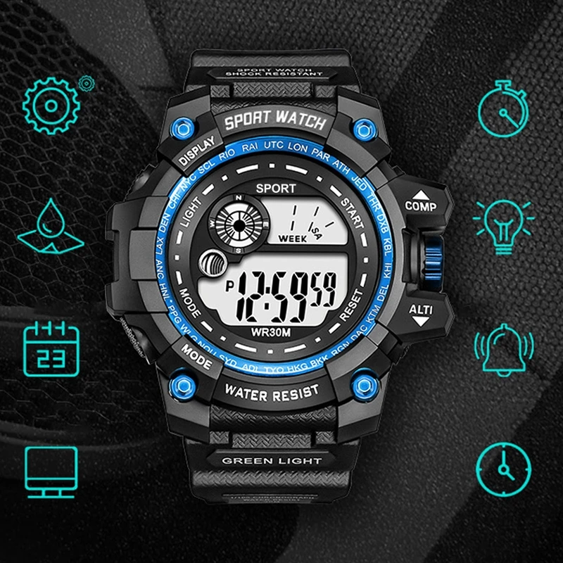 Digital Children's Watches Sport Wrist Watch Women Men Unisex Electronic Clock Fashion Wristwatch Boys Girls Gifts Montre Homme