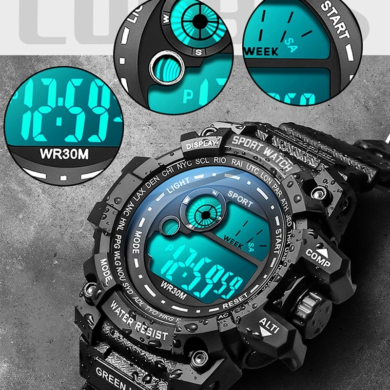 Digital Children's Watches Sport Wrist Watch Women Men Unisex Electronic Clock Fashion Wristwatch Boys Girls Gifts Montre Homme
