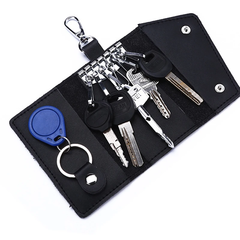 Leather Keychain Men Women Key Holder Organizer Card Holder Woman for Cards Business Bag for Men Key Organizer Purse Keychain
