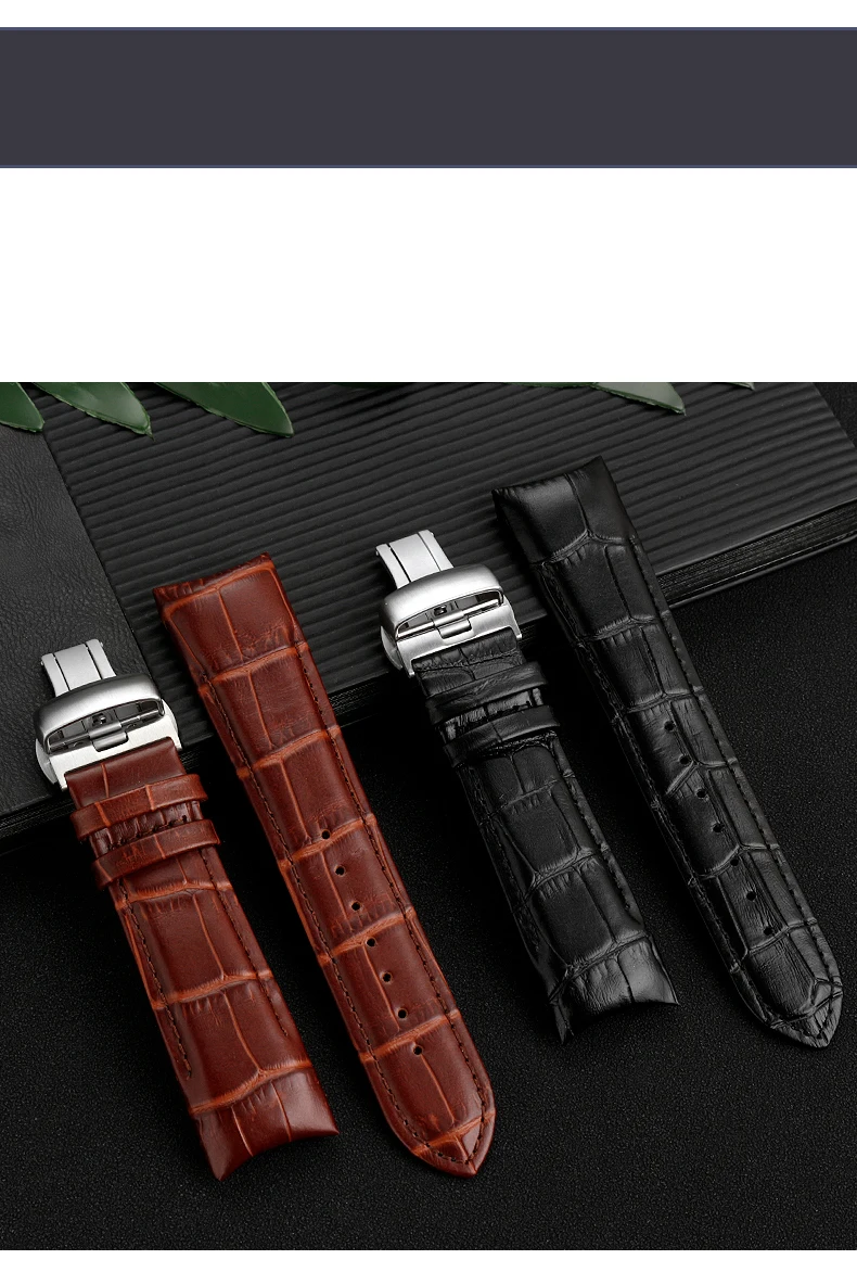 Genuine Leather Curved End Watchband For Tissot Watch Belt 1853 COUTURIER T035627A T035407A T035439 Men's Strap 22mm 23mm 24mm