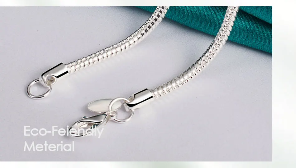 DOTEFFIL Silver Color 16/18/20/22/24/26/30 Inch Snake Chain Bracelet Necklace Sets For Women Man Fashion Charm Jewelry