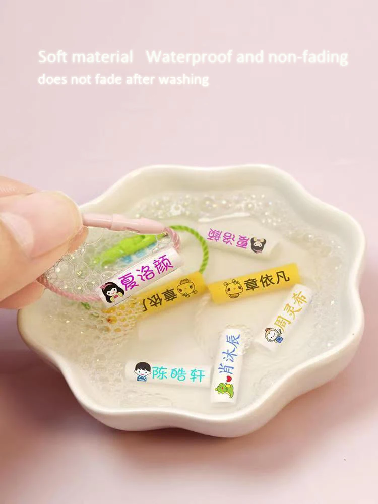 Customized Name Ring Pendant For Kids Baby Shoes Schoolbag Cup Clothes Name Stickers Waterproof Hang Tag Rope Name Circle Label