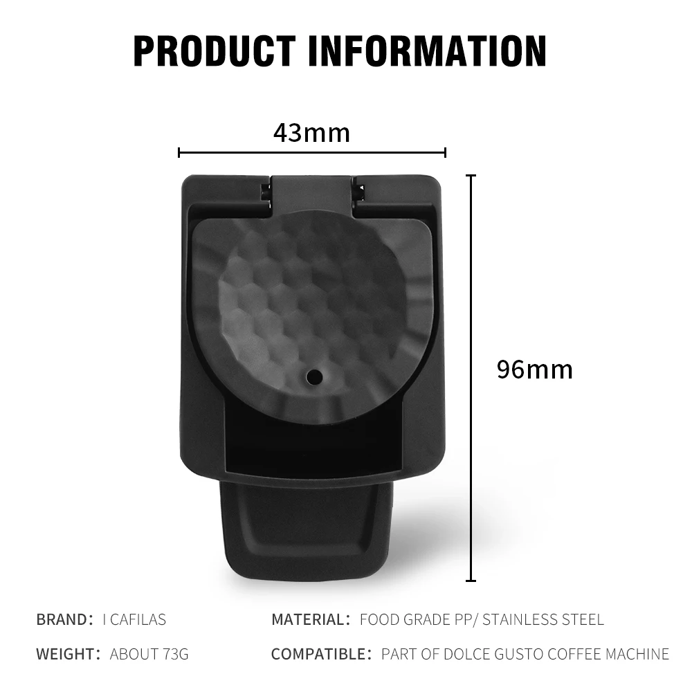 ICafilas Reusable Capsule Adapter for Dolce Gusto Machine Compatible with Nespresso Original Coffee Capsules Mini Me