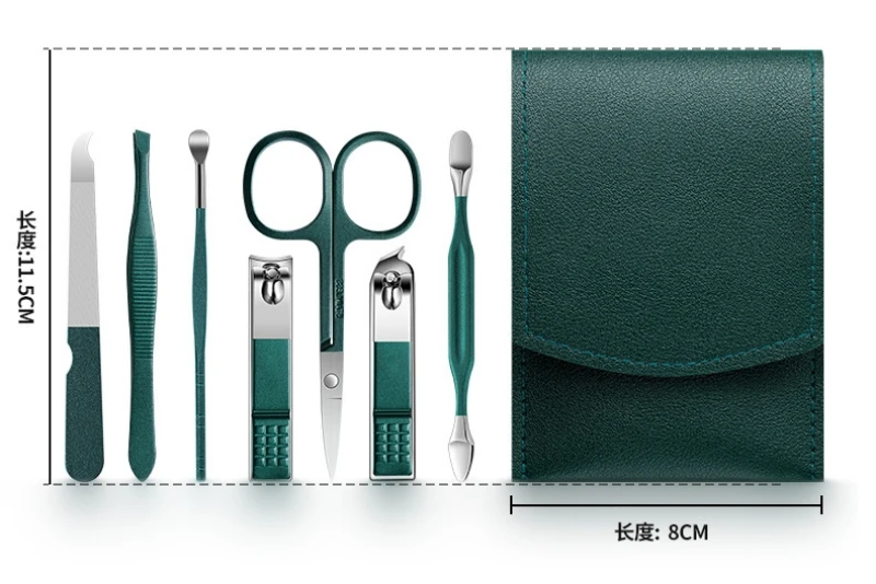2023 New 7Pcs Portable Luxury Manicure Sets Pedicure Kits Colour Nail Clipper Set Personal Care Tools Eyebrow Scissors