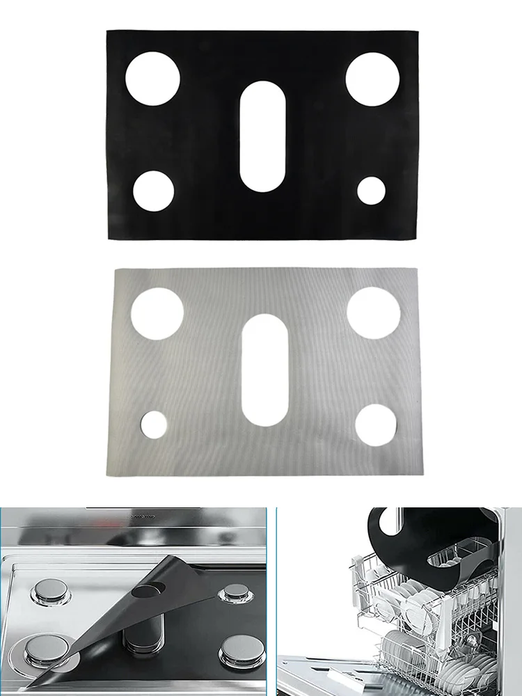 1pcs Gas Stove Protectors Cover Liner 5 Holes Anti-Oil Gas Range Stovetop Burner Cooker Protective Covers Mat Pad Kitchen Supply