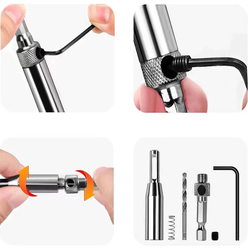 3pcs Self Centering Hinge Drill Bits Door Window Cabinet Cupboard Hinge Drilling Holes Cutter Woodworking Center Drill Bits